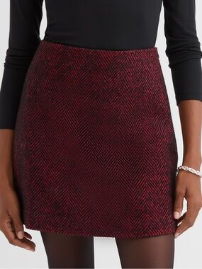 LOFT Petite Herringbone Tweed Mini Skirt